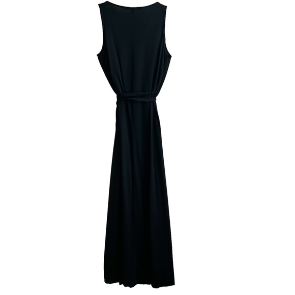 Diane Von Furstenberg Black Silk Jersey Yahzi Straight Wrap Maxi Dress 8 EPC - Picture 2 of 14